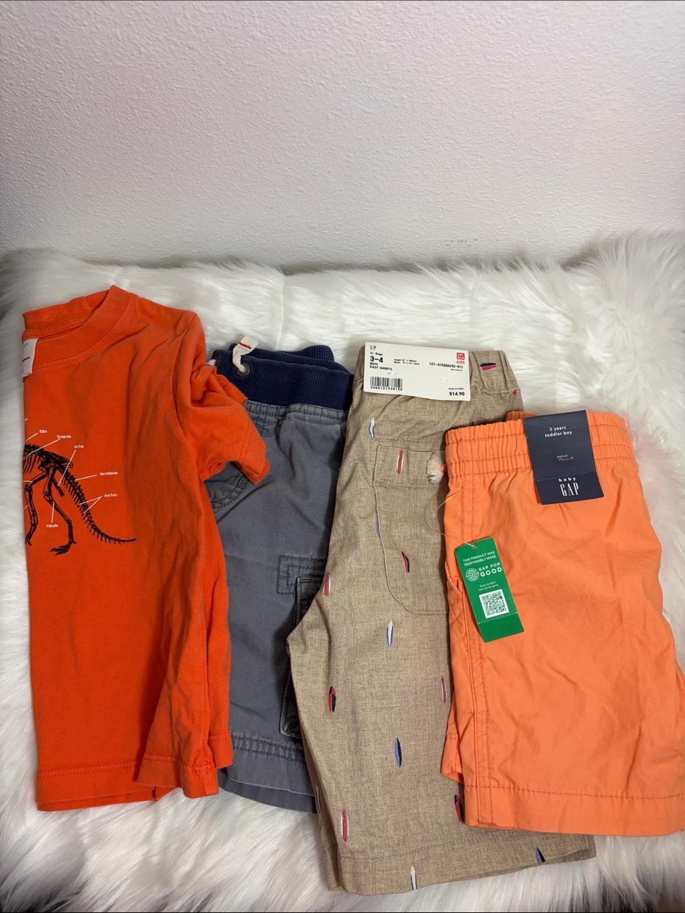 Bundle of 4 Boy Pull-On Shorts and Shirt